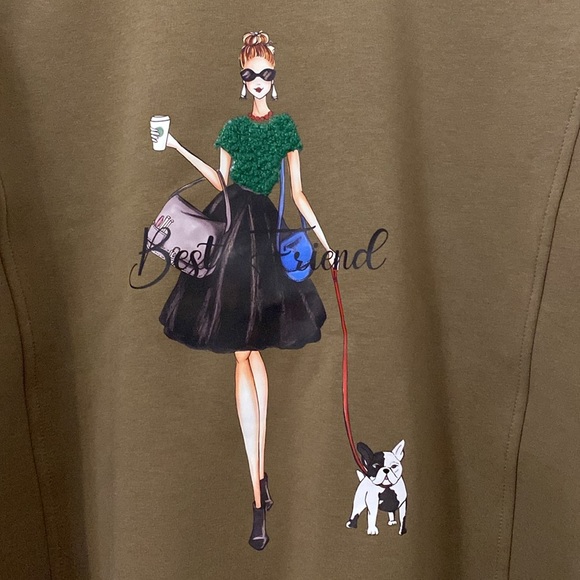 Olive Green Patterned Long Sleeve - Picture 2 of 3